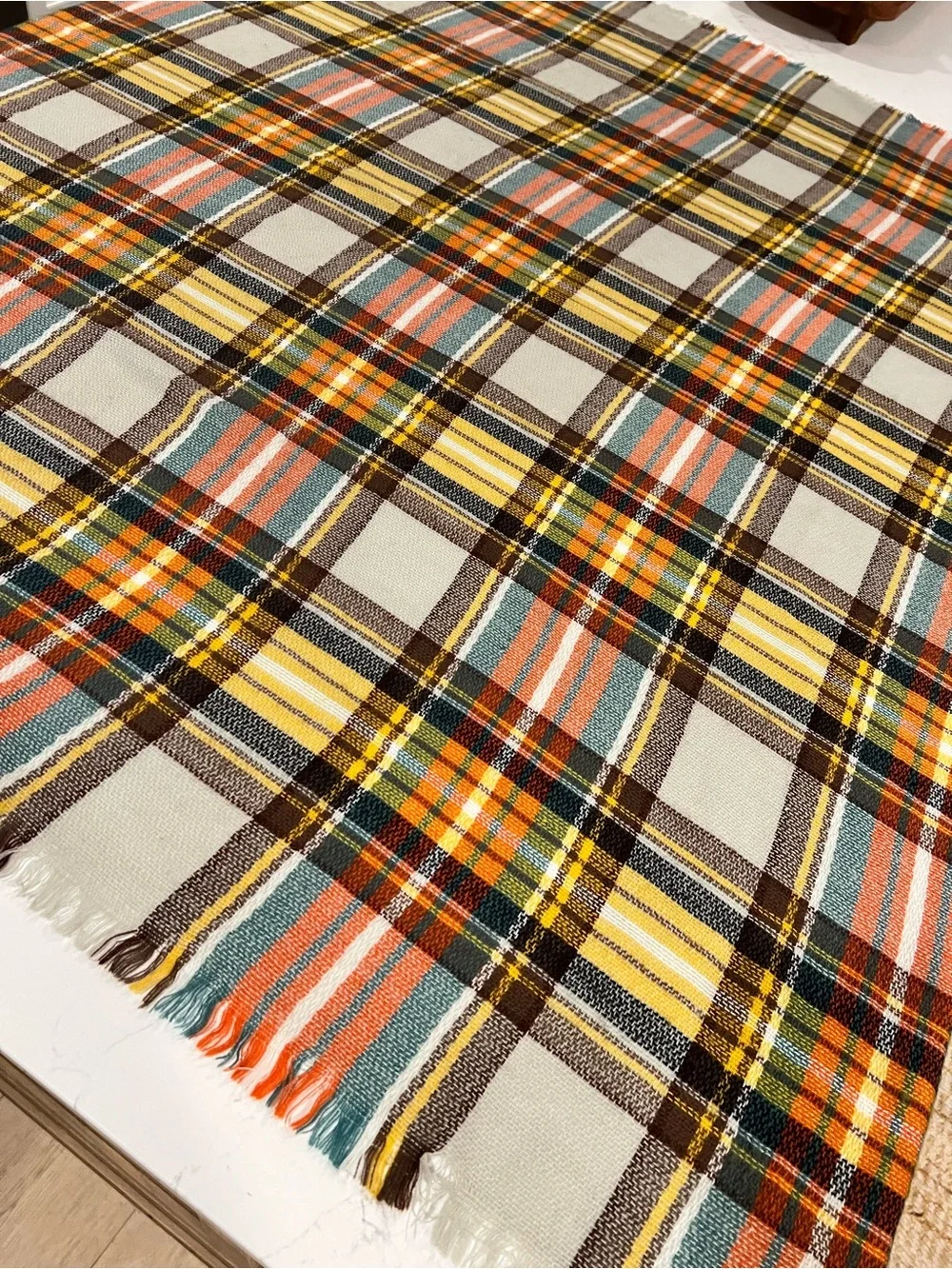 Cozy Plaid Blanket Scarf - Multi-Color